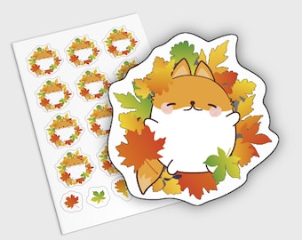 Fall Planner Stickers, Autumn Planner Stickers, Cute Fox Stickers, Kawaii Stickers, Erin Condren Stickers, October Journal Stickers