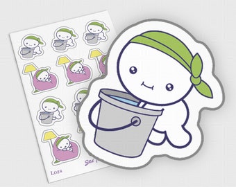 Cleaning Bucket Planner Stickers, Chores Planner Stickers, Adulting Planner Stickers, Planner Stickers Housework, EC Life Planner Stickers