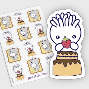 Cute Cake Stickers, Cute Food Stickers, Funny Planner Stickers, Meal Planner Stickers, Aesthetic Stickers, Self Care Stickers, Happy Planner