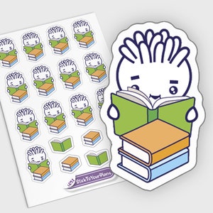 Lezen van stickers, planner stickers, terug naar school stickers, kawaii stickers, leraar stickers, boek nerd stickers, boek worm stickers