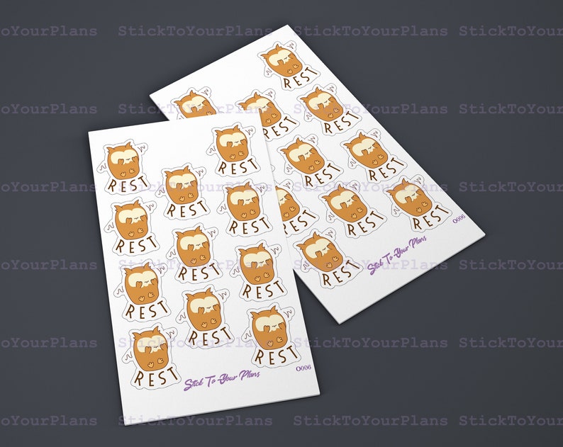 Rest Stickers Rest Day Stickers, Self Care Stickers, Me Time Sticker, - Etsy