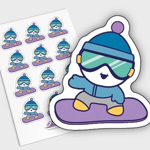 Autocollants de pratique de snowboard, autocollants drôles de sport d'hiver, autocollants de montagne, autocollants de forme physique de Kawaii, snowboard Times Tracker