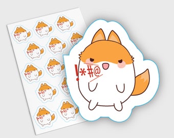 Swearing Planner Stickers, Funny Planner Stickers, Kawaii Planner Stickers, Fox Planner Stickers, Cursing Planner Stickers, Cussing Stickers