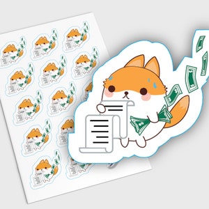 Pay Day Planner Stickers, Bill Due Planner Stickers, Money Stickers, Fox Planner Stickers, Pay Bills Stickers for Planner, Bill Due Stickers