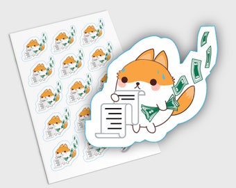 Pay Day Planner Stickers, Bill Due Planner Stickers, Money Stickers, Fox Planner Stickers, Pay Bills Stickers for Planner, Bill Due Stickers