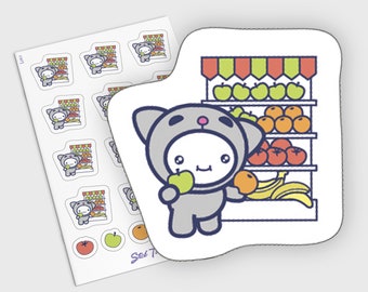 Grocery Shopping Planner Stickers, Shopping Stickers, Food Stickers, Chores Planner Stickers, Adulting Planner Stickers, Character Stickers