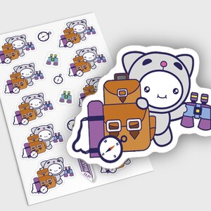 Pegatinas de camping, pegatinas de senderismo para planificadores, pegatinas Kawaii Planner, pegatinas de personajes, pegatinas de planificador de senderismo, pegatinas de aventura