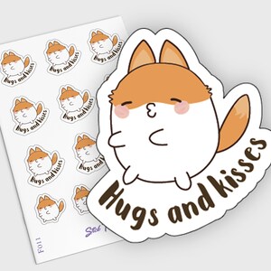 Autocollants de planificateur mignon, autocollants de renard de Kawaii, autocollants de câlins et de baisers, autocollants positifs de journal, autocollants de motivation, autocollant drôle d'ordre du jour