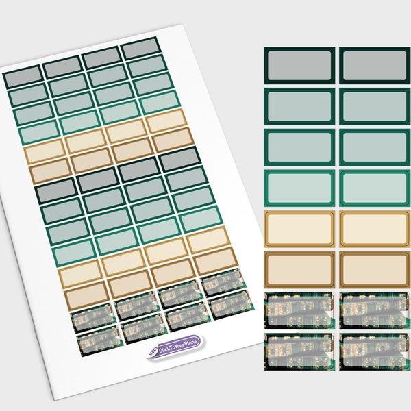 Hobonichi Weeks Half Box Sticker Sheet, Hobonichi Weeks Stickers, Half Box Hobo Stickers, Green Planner Stickers, Hobo Functional Stickers