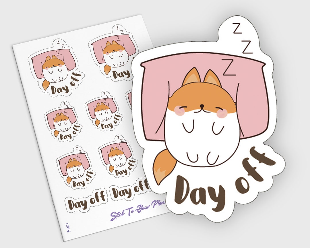Day off Planner Stickers, Weekend Planner Stickers, Lazy Day Stickers ...
