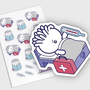 Sick Day Planner Stickers, Fever Planner Stickers, Flu Stickers, Cold Planner Stickers, Chicken Pox Planner Stickers, Character Stickers