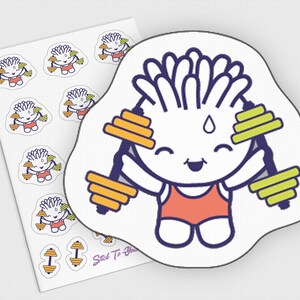 Workout Planner Stickers, Fitness Stickers, Exercise Stickers, Workout Tracker Stickers, Kawaii Stickers, Cute Gym Stickers, Crossfit