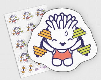 Workout Planner Stickers, Fitness Stickers, Exercise Stickers, Workout Tracker Stickers, Kawaii Stickers, Cute Gym Stickers, Crossfit