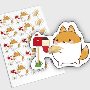 Happy Mail Planner Stickers, Pick Up Mail Reminder Stickers, Kawaii Planner Stickers, Fox Planner Stickers, Chores Planner Stickers