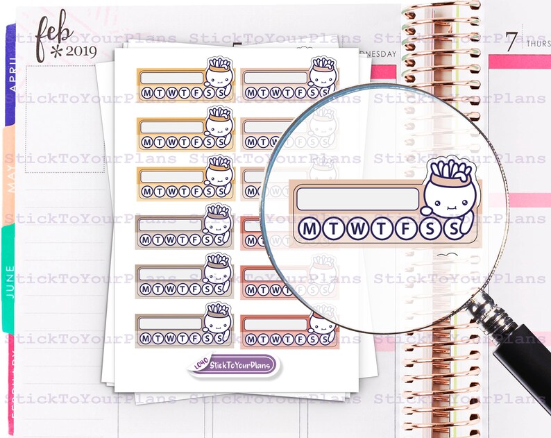 Erin Condren Planner Habit Tracker Stickers, Daily Tracker Stickers ...