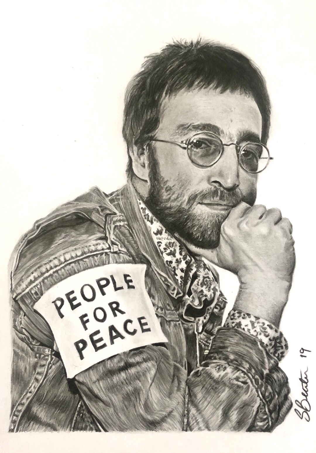ジョン・レノンの「PEOPLE FOR PEACE」の絵 - Etsy 日本