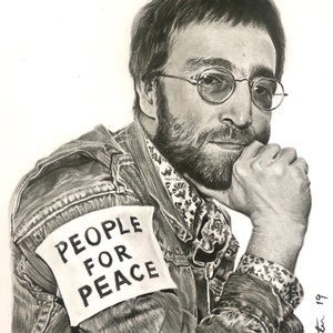 John Lennon Drawing PEOPLE FOR PEACE