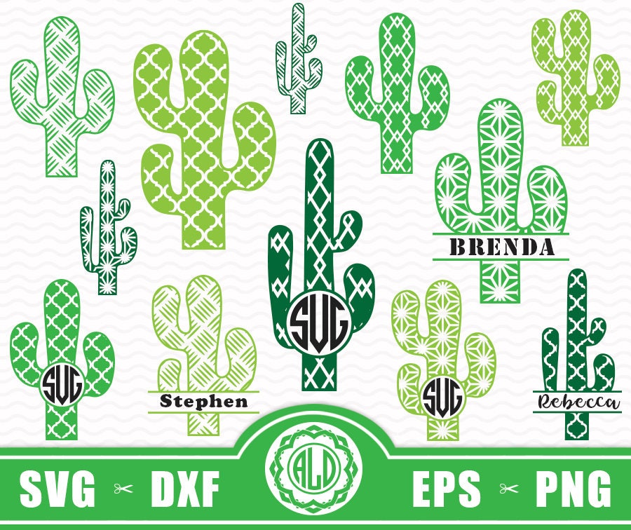 Download Cactus Monogram SVG Cactus cute files Svg files for | Etsy