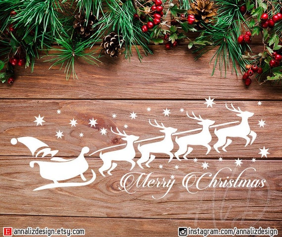 Download Free Santas Sleigh Reindeer Svg Santa Claus Svg Rudolph Svg Etsy SVG DXF Cut File