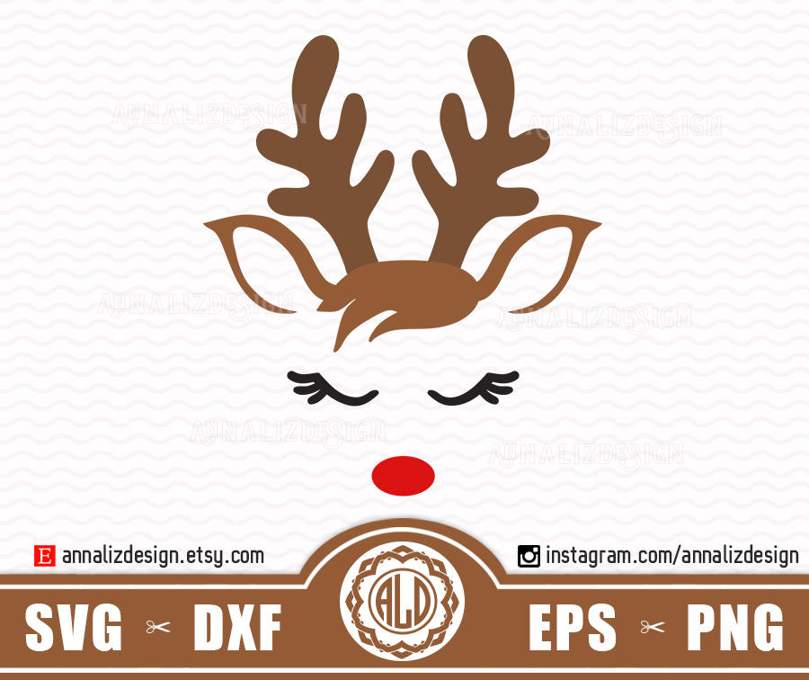 Download Reindeer svg Reindeer face svg Christmas reindeer svg Red ...