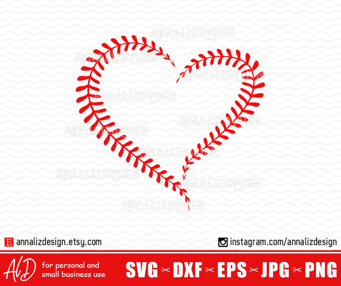 Baseball stitches svg Baseball heart stitches svg Baseball | Etsy
