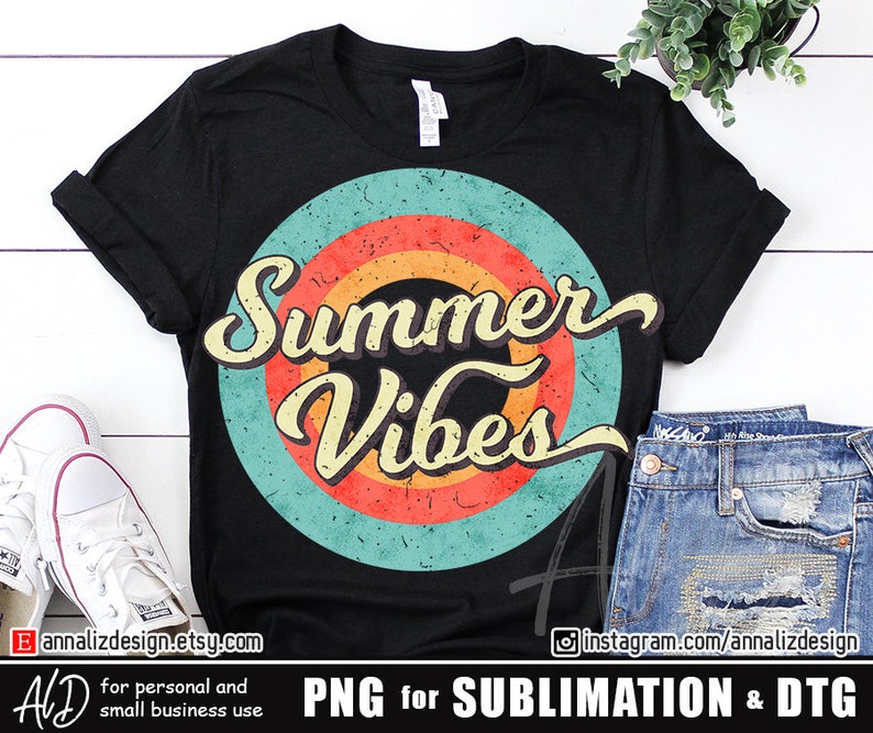 Download Summer Vibes sublimation design download Retro Beach | Etsy