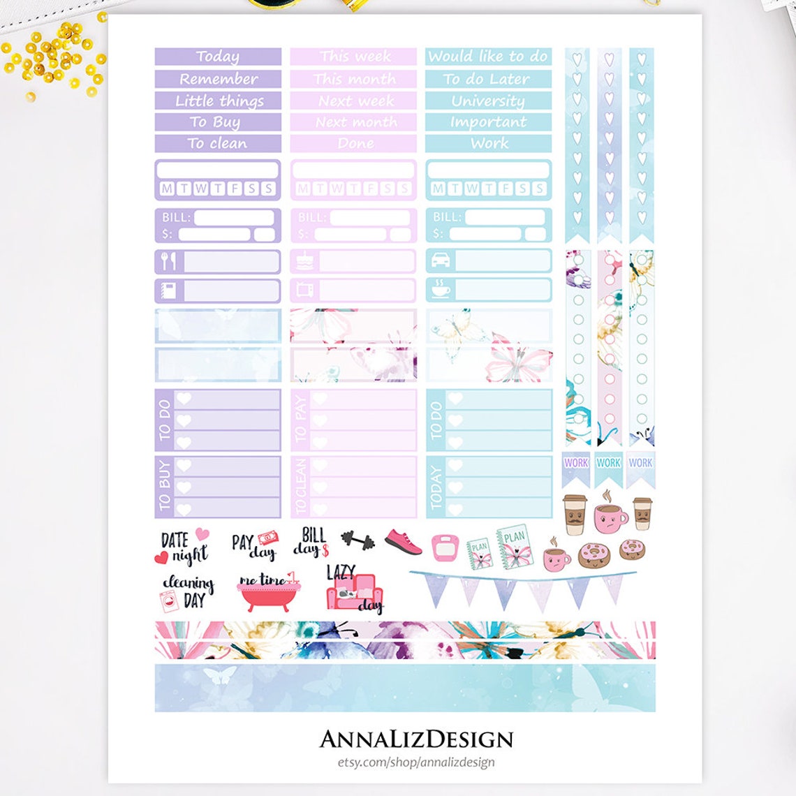 BIG Happy Planner Stickers IMPRIMABLE Grands autocollants | Etsy