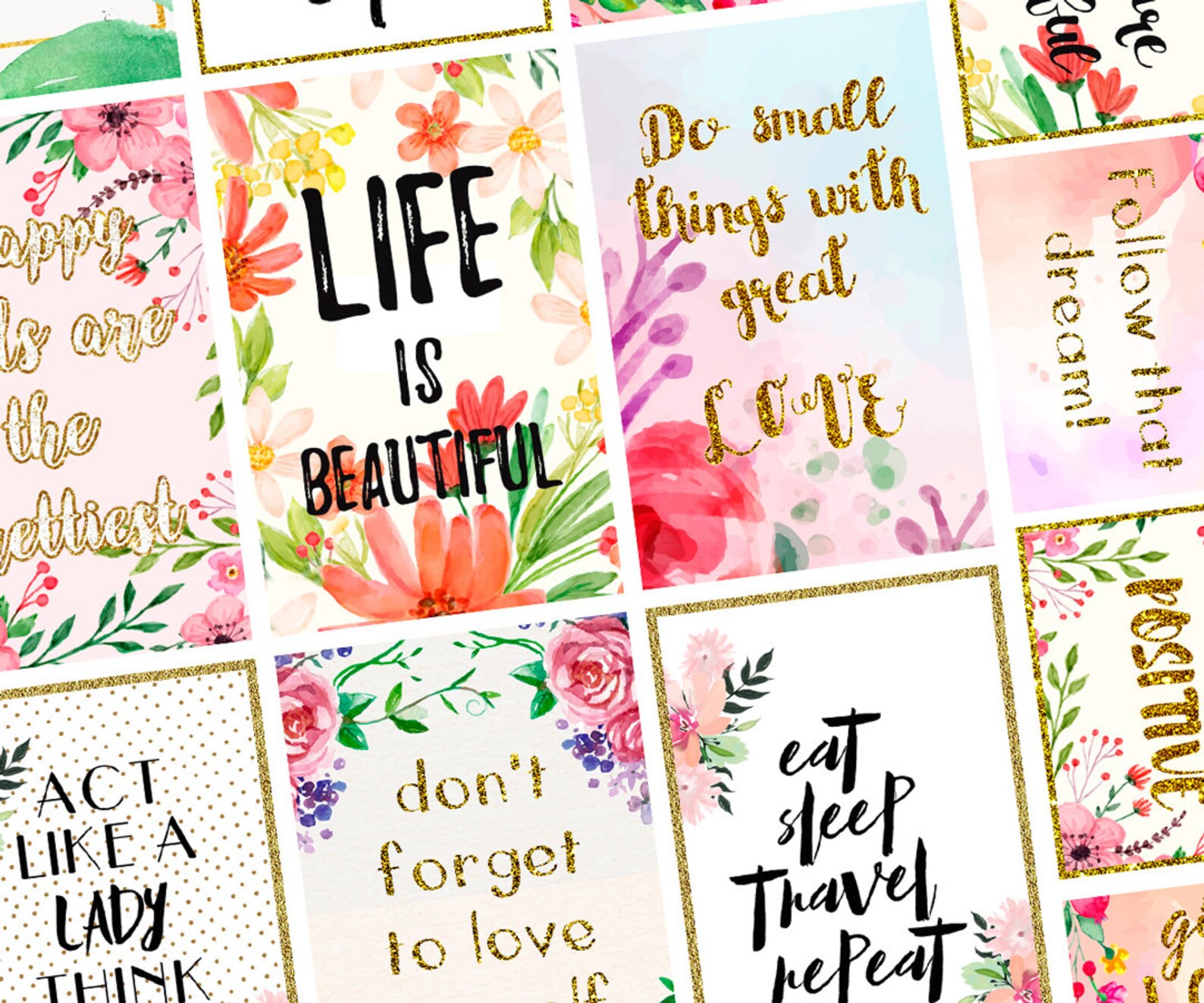 BIG Happy Planner Stickers PRINTABLE Motivational Quotes Full Etsy