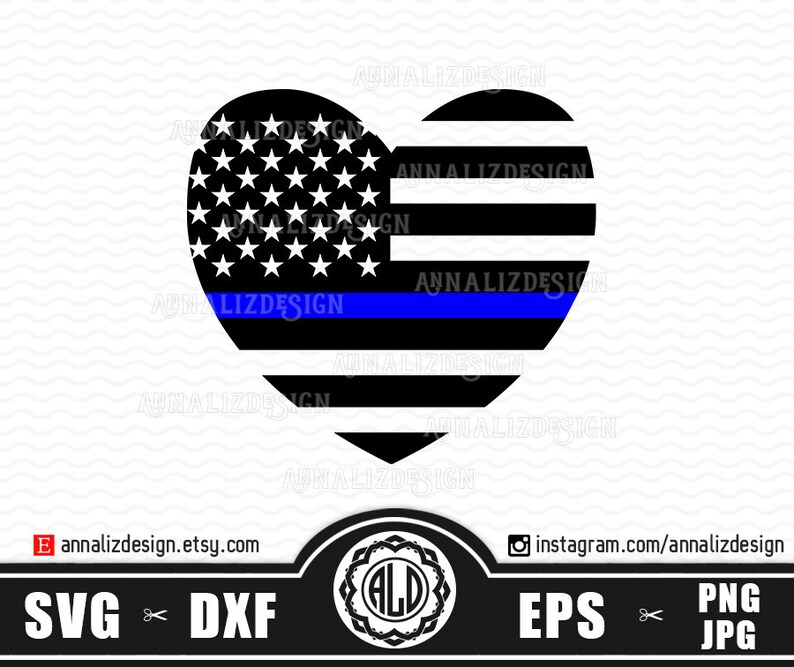 Download Heart Thin Blue Line SVG Law enforcement Svg Police ...