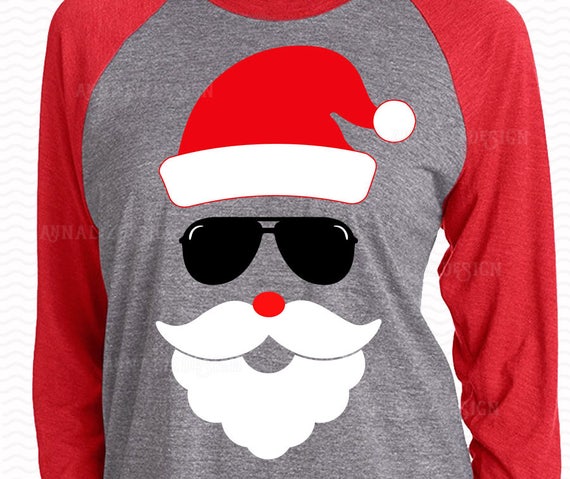 Download Santa Face Svg Santa With Sunglasses Svg Christmas Svg Etsy PSD Mockup Templates