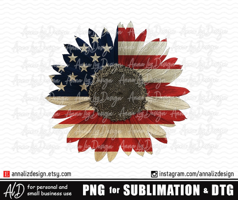 Download American flag sunflower sublimation designs downloads 4th ...