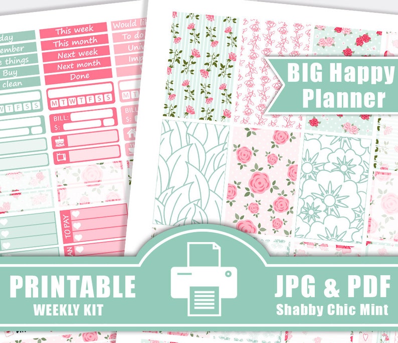 BIG Happy Planner Stickers Printable Large Happy Planner Etsy