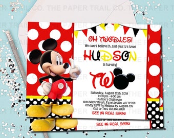mickey invitations etsy mickey mouse birthday invitations