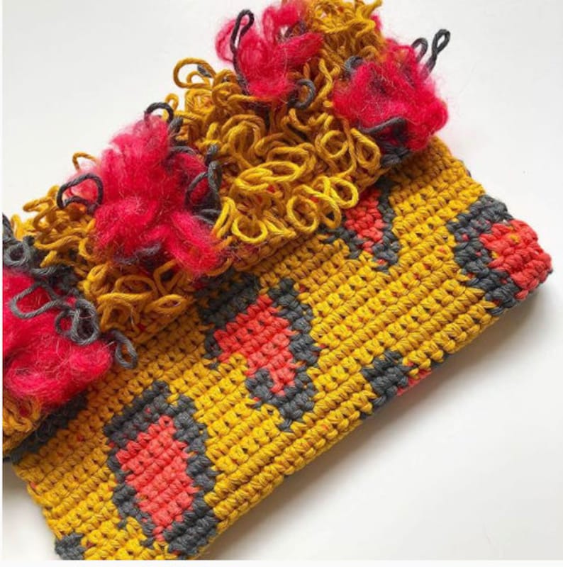 Leopard Print Loop Stitch Crochet Clutch Bag Pattern Tapestry - Etsy UK