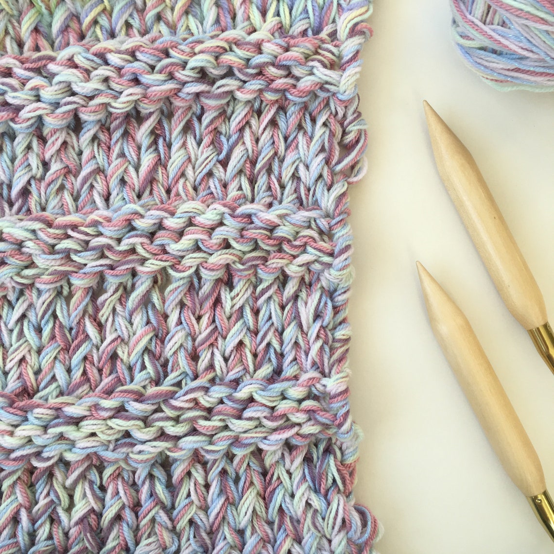 Knit Rainbow Blanket and Cushion Pattern Super Chunky Etsy