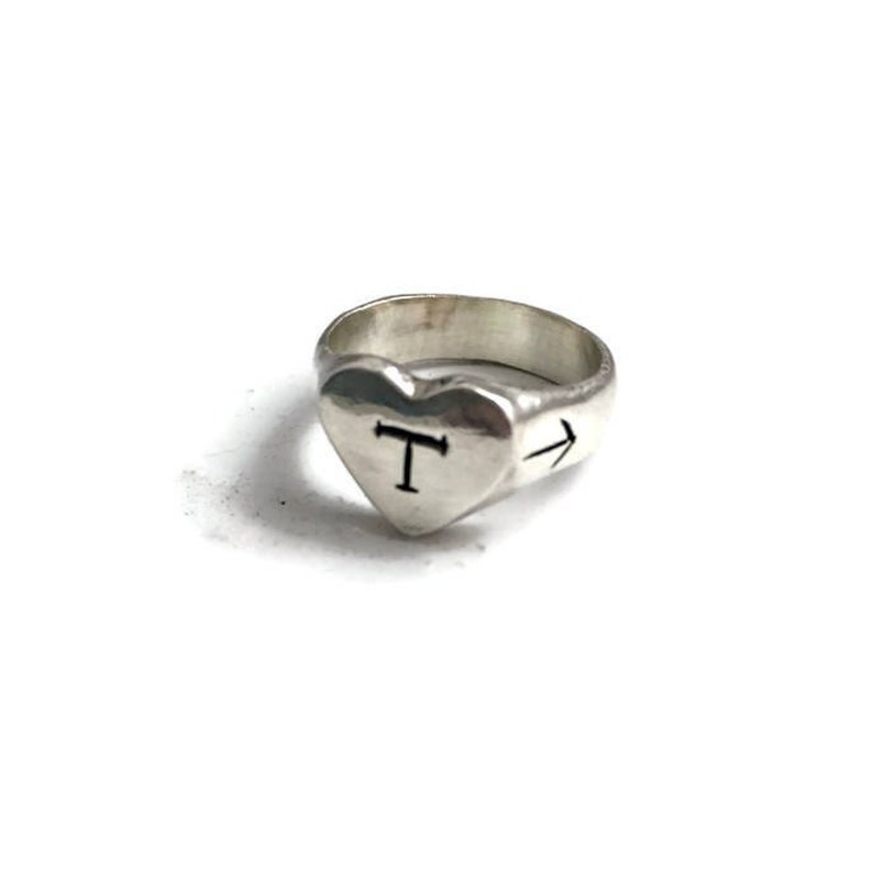 Heart Signet Ring, Customisable Jewellery, Sterling online Silver 925