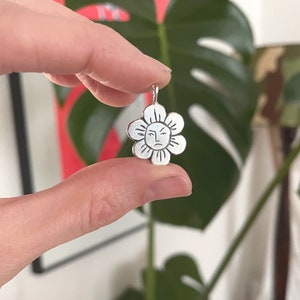 Grumpy Flower Sterling Silver Pendant image 3