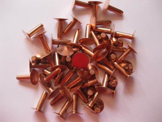 Copper saddlers rivets 10 Gauge x 1//4 with washers leather belt bag arts crafts