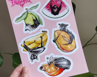 Fruit Bats vinyl sticker sheet