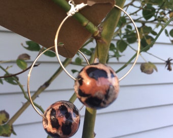 Leopard Print Hoop Earrings