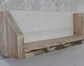 Floating wall shelf | rustic solid wood shelf | country-style timber shelf | decorative scaffolding plank shelf | Depth: 27 cm