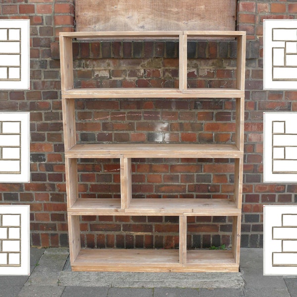 Regalsystem Modular Set Bücherregal Raumteiler Holz