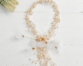Fascia da sposa con perle bianche e strass, fascia addio al nubilato