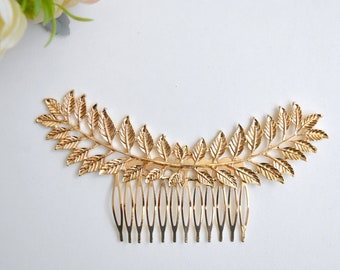 Grecian Style Gold Leaf Bridal Wedding Hair Comb/Hair Accessory/Hair Pin