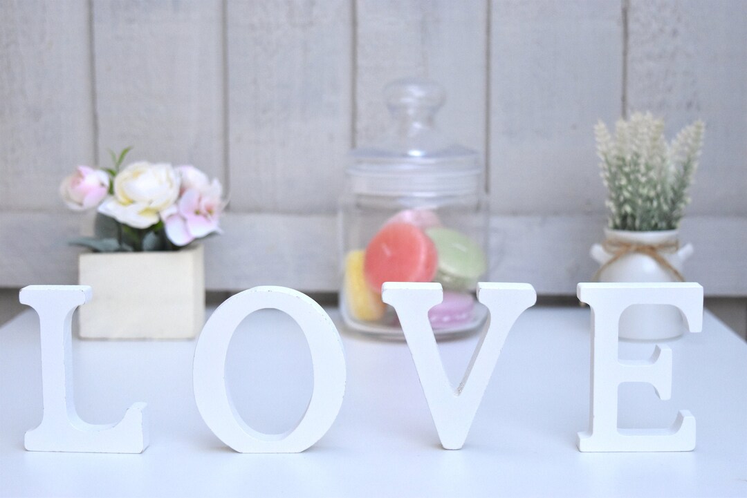 White Wooden 'LOVE' Letter Sign/stands for Weddings/dessert Bar - Etsy