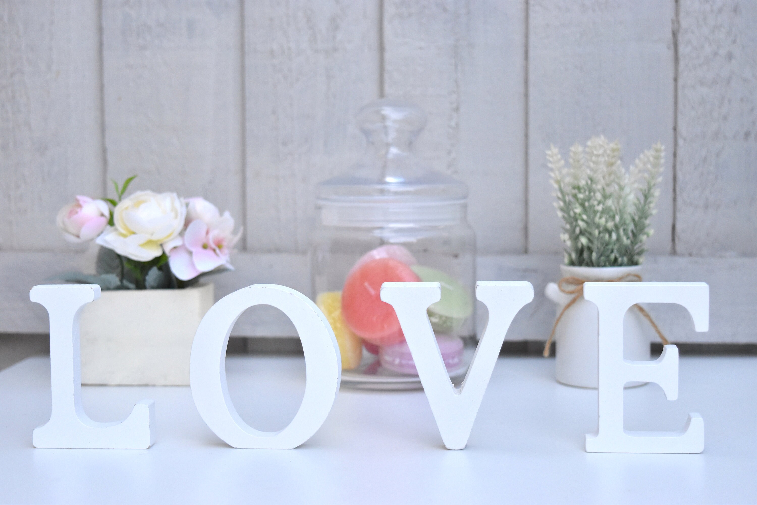 White Wooden 'LOVE' Letter Sign/stands for Weddings/dessert Bar - Etsy