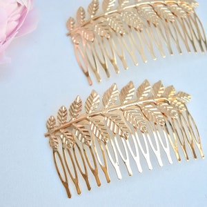 Grecian Style Gold Leaf Bridal Wedding Hair Comb/Hair Accessory image 2