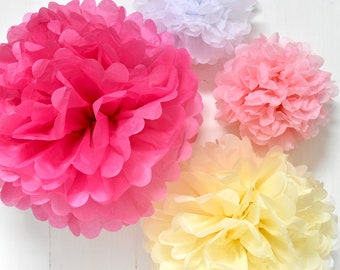 Seidenpapier Pom Pom Dekorationen Set