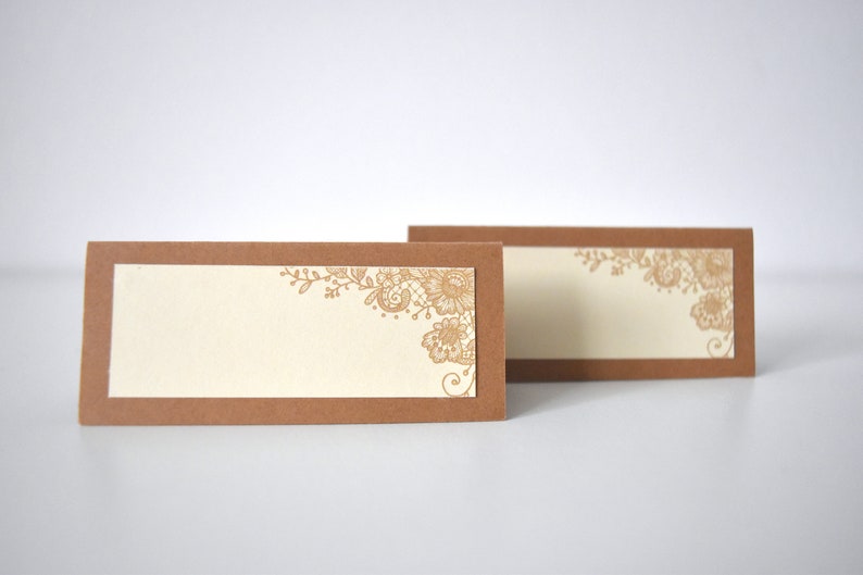 Rustic Kraft and Lace Place Cards image 3