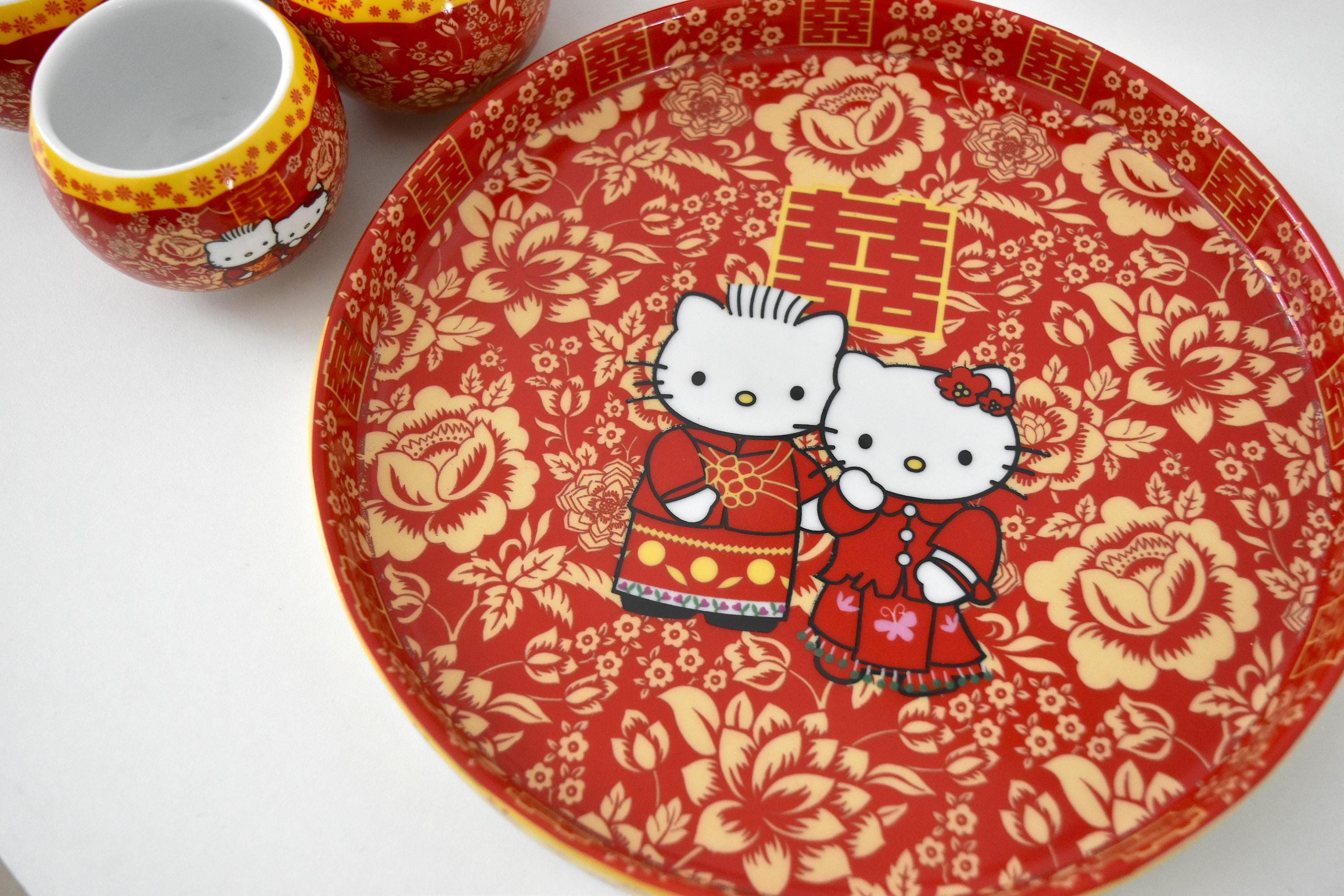 Hello Kitty Chinese Wedding Double Happiness Tea Set/tea Pot/tea